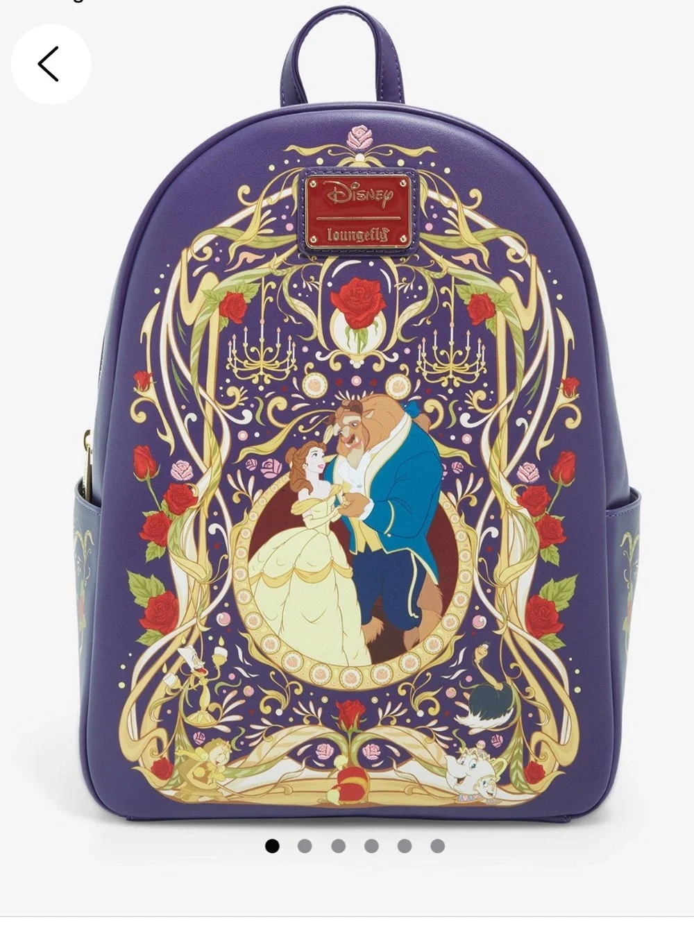Loungefly Purple & Gold Beauty and the Beast Mini Backpack
